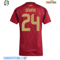 Camisa de time de futebol Bélgica Amadou Onana #24 Replicas 1º Equipamento Feminina Europeu 2024 Manga Curta